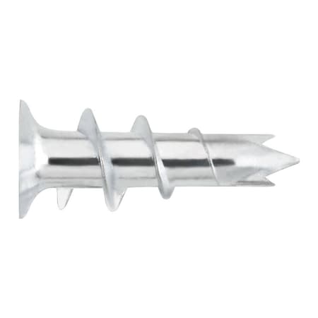 Powers Fasteners Zinc Zip-It Jr. One Piece Self Drilling Wallboard Anchors, 3/8in - 5/8in Wall, Zamac Alloy, PK100 POW 02364Z